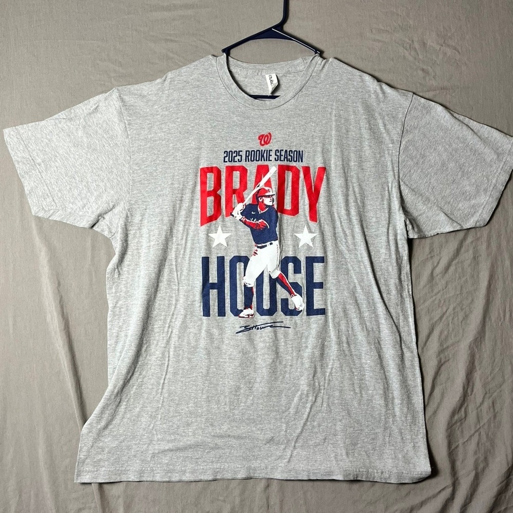 Washington Nationals T-Shirt Mens XXL Gray MLB Baseball Brady House Tultex EUC